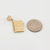 Yellow Gold 3D Armenian Bible Pendant Necklace