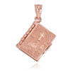 Rose Gold 3D Armenian Bible Pendant Necklace