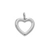 Reversible Diamond and High Polish Plain Open Heart White Gold Charm Dainty Pendant Necklace