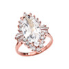 4 Ct CZ April Birthstone Ballerina Rose Gold Proposal Ring