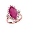4 Ct (LCR) Ruby July Birthstone Ballerina Rose Gold Proposal Ring