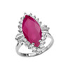 4 Ct (LCR) Ruby July Birthstone Ballerina White Gold Proposal Ring