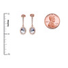 Diamond And March Birthstone Aquamarine Rose Gold Elegant Earrings