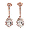 Diamond And April Birthstone CZ Rose Gold Elegant Earrings