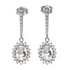 Diamond And April Birthstone CZ White Gold Elegant Earrings
