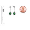 Diamond And May Birthstone (LCE) Emerald White Gold Elegant Earrings