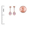 Diamond And October Birthstone Pink CZ Rose Gold Elegant Earrings