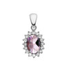 Diamond And June Birthstone CZ Alexandrite White Gold Elegant Pendant Necklace