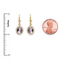 Diamond And June Birthstone CZ Alexandrite Yellow Gold Dangling Earrings