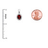 Diamond And Garnet White Gold Elegant Pendant Necklace