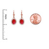 Diamond And July Birthstone Ruby Rose Gold Dangling Earrings