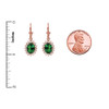 Diamond And May Birthstone (LCE) Emerald Rose Gold Dangling Earrings