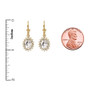 Diamond And April Birthstone CZ Yellow Gold Dangling Earrings