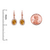 Diamond And Citrine Rose Gold Dangling Earrings