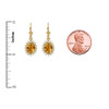 Diamond And Citrine Yellow Gold Dangling Earrings