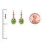 Diamond And Peridot Rose Gold Dangling Earrings