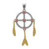 Gold And Cubic Zirconia Dream Catcher Pendant Necklace