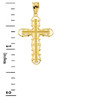 Yellow Gold Filigree Dainty Cross Pendant Necklace