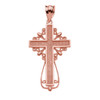 Rose Gold Latin Filigree Cross Pendant Necklace