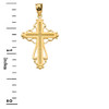 Yellow Gold Heart Filigree Cross Pendant Necklace