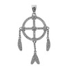 White Gold And Cubic Zirconia Dream Catcher Pendant Necklace