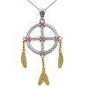 Dream Catcher Gold And Diamond Pendant Necklace