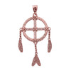 Dream Catcher Rose Gold And Diamond Pendant Necklace