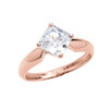 2.5 Carat Engagement and Proposal CZ Solitaire Rose Gold Ring