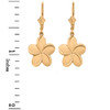 14K  Yellow Gold Hawaiian Plumeria Flower Earrings