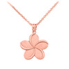 Rose Gold Hawaiian Plumeria Flower Pendant Necklace