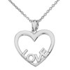 White Gold Love Heart Pendant Necklace