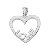 Sterling Silver Love Heart Pendant Necklace