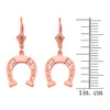 14K  Rose Gold Filigree Horseshoe Earrings