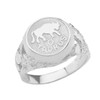 Sterling Silver Taurus Zodiac Sign Nugget Ring