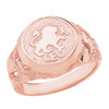 Rose Gold Leo Zodiac Sign Nugget Ring