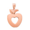 Rose Gold Apple Heart Pendant Necklace