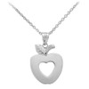 White Gold Apple Heart Pendant Necklace