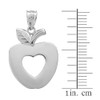 White Gold Apple Heart Pendant Necklace