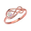 October Birthstone Opal Rope Infinity Rose Gold Ring