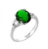 White Gold (LCE) Emerald and White Topaz Ring
