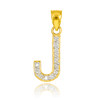 Gold Letter "J" Diamond Initial Pendant Necklace