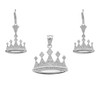 Sterling Silver Royal Crown Necklace Earring Set