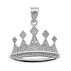 White Gold Royal Crown Necklace Pendant