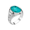Trinity Knot Turquoise Silver Ring