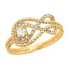 Diamond Infinity Beaded Ring in Yellow Gold