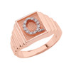 Rose Gold Diamond Initial Q Ring