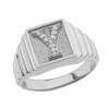 White Gold Diamond Initial Y Ring