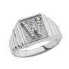 White Gold Diamond Initial W Ring