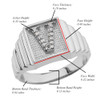 White Gold Diamond Initial V Ring