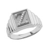 White Gold Diamond Initial Z Ring